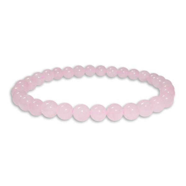 Rosenquarz Kugel Armband 6 mm 18,5 cm Kugelarmband rosa