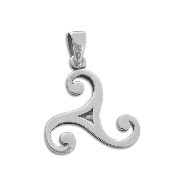 Anhänger Triskele Spirale glänzend 925 Silber Symbol Silberschmuck