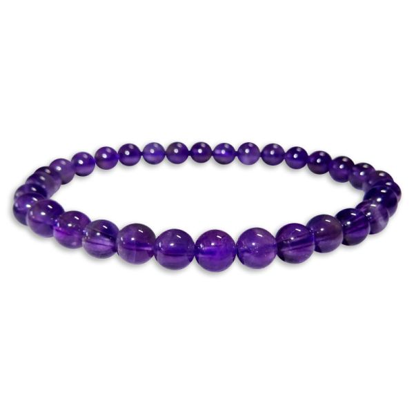 Amethyst Kugel Armband 6 mm 19 cm Kugelarmband lila Edelsteine