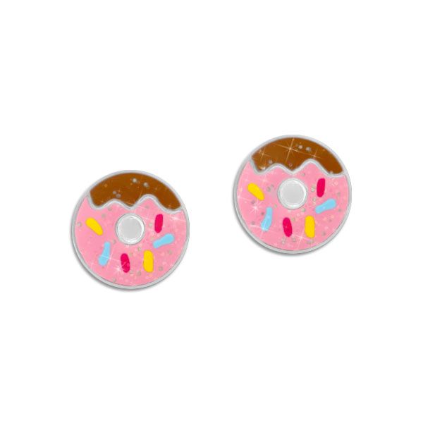 Donut Krapfen Ohrstecker mit Glitzer 925 Silber Ohrringe Schmuck Shop