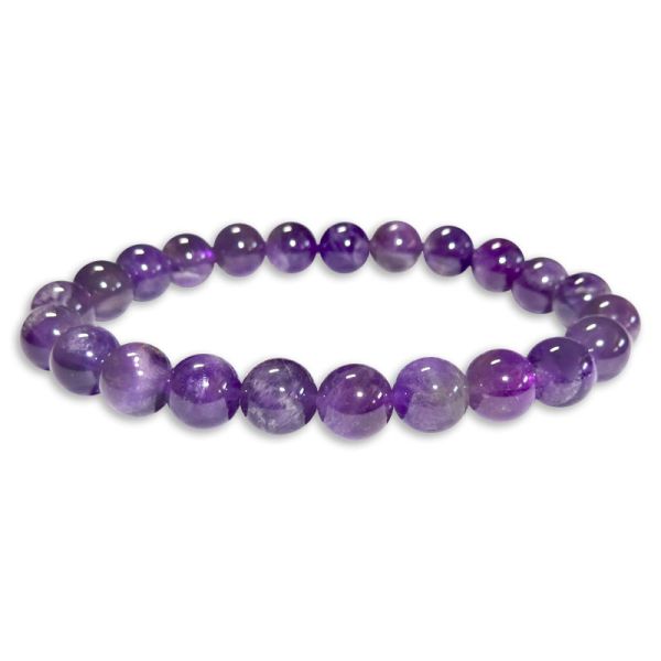 Amethyst Armband Kugeln lila 8 mm 18 cm