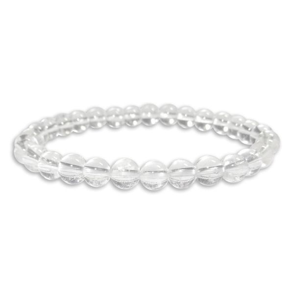 Bergkristall Kugel Armband 6 mm 18,5 cm Edelsteinarmband durchsichtig