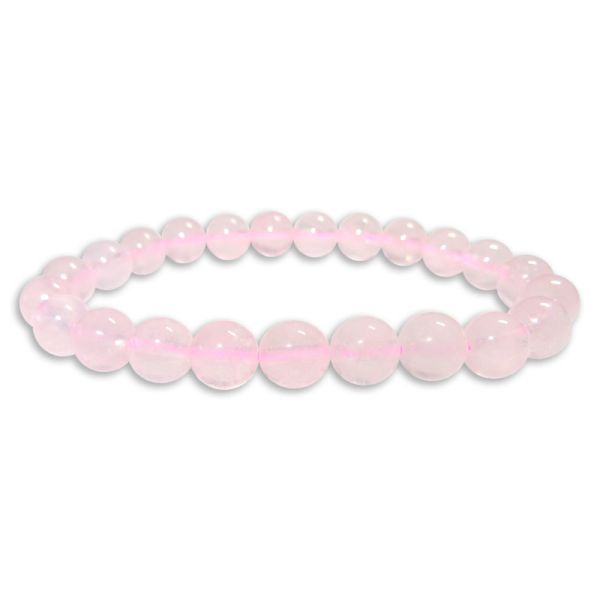 Kugelarmband Rosenquarz hell 8 mm 19 cm Edelstein Armband rosa