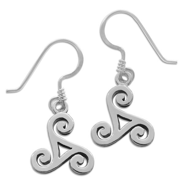 Ohrringe keltische Triskele Spirale 925 Silber Celticschmuck Triskel