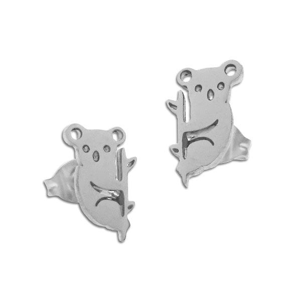 Edelstahl Ohrstecker Koala Ohrringe mit silber Koalabären Schmuck Shop