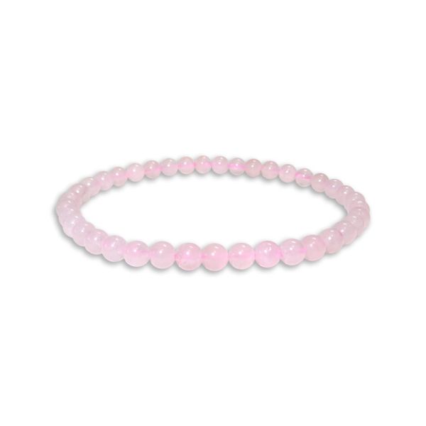 Kleines Kugel-Armband Rosenquarz 4 mm 19 cm Kugelarmband rosa