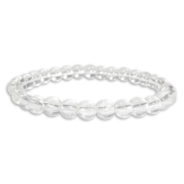 Bergkristall Kugel Armband 6 mm 19 cm Edelsteinarmband durchsichtig