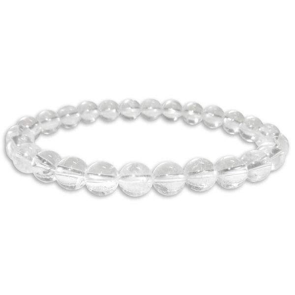 Kugelarmband Bergkristall 8 mm 21 cm Kugel Armband für Herren