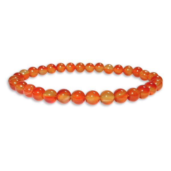 Karneol Achat Kugel Armband orange rot hell 6 mm 19 cm