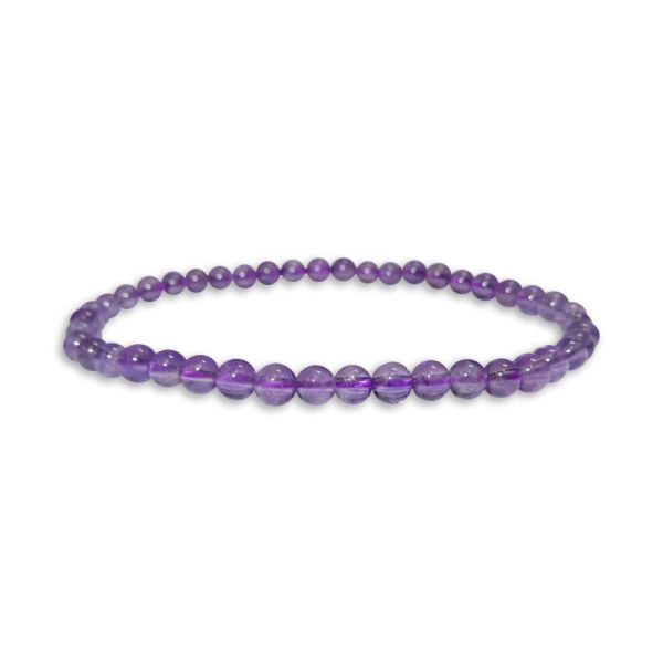 Kleines Kugel-Armband Amethyst 4 mm 18 cm lila Edelstein Armband