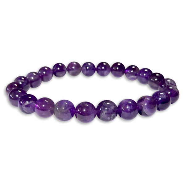 Amethyst Armband Kugeln dunkel lila 8 mm 18,5 cm Edelsteinarmband